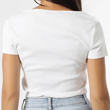 Tommy Jeans - Juego de 2 camisetas de mujer Henley SS Rib 7882 Blanco Negro