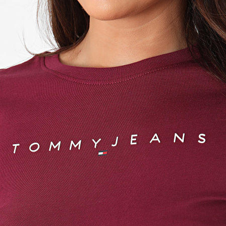 Tommy Jeans - Camiseta Slim Linear 8398 Plum de mujer