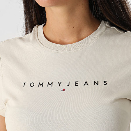 Tommy Jeans - Dames-T-shirt Slim Linear 8398 Beige