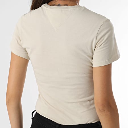 Tommy Jeans - Dames-T-shirt Slim Linear 8398 Beige