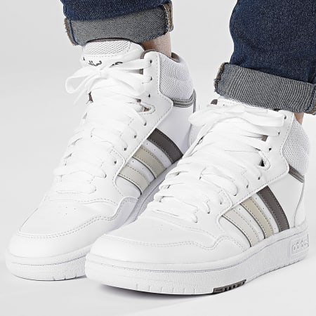 Adidas Sportswear - Damestrainers Hoops 3.0 Mid K IH7894 Footwear White Orbit Grey Putty Grey