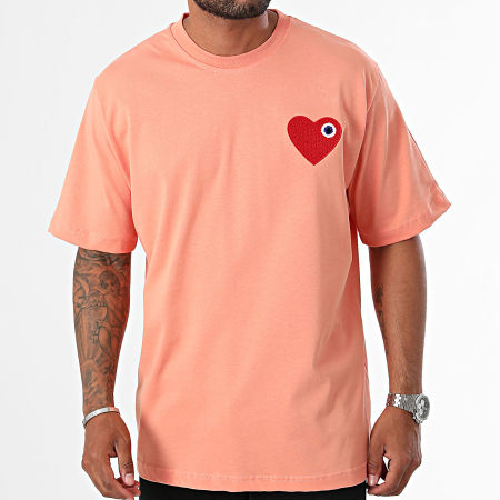 ADJ - Tee Shirt Oversize Coeur Chic Orange