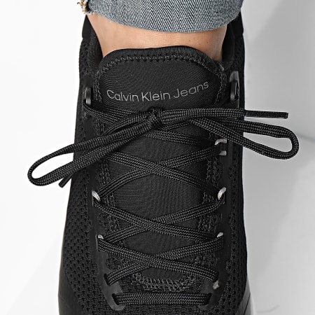 Calvin Klein - Zapatillas Eva Runner Sock Low Knit 1003 Negro Blanco Carbón Gris