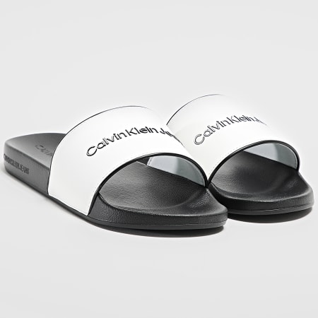 Calvin Klein - Slide Institutional 1019 nero bianco brillante