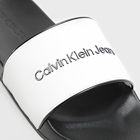 Calvin Klein - Claquettes Slide Institutional 1019 Black Bright White