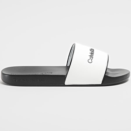 Calvin Klein - Claquettes Slide Institutional 1019 Black Bright White