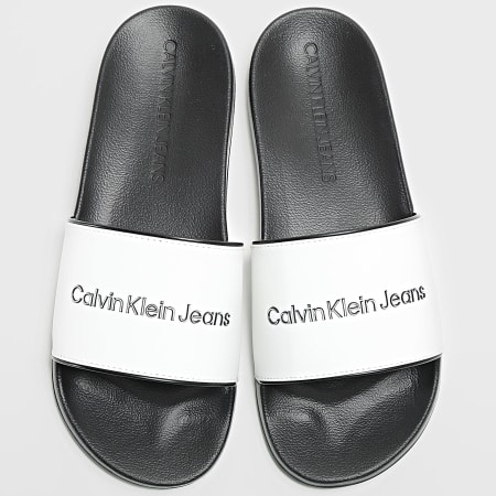 Calvin Klein - Tobogán Institucional 1019 Negro Blanco Brillante