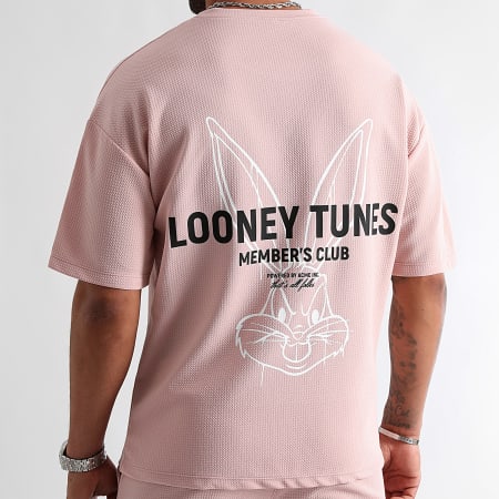 Looney Tunes - Set estivo di maglietta e pantaloncini rosa e bianchi