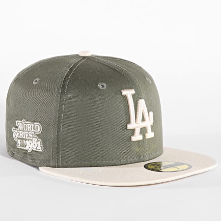 New Era - Casquette Fitted Side Patch 59Fifty 7 LA 60565160 Vert Kaki Beige