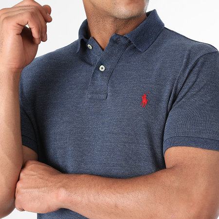 Polo Ralph Lauren - Polo a maniche corte in cotone piqué slim blu navy