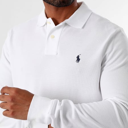 Polo Ralph Lauren - Polo Slim a manica lunga Original Player Bianco