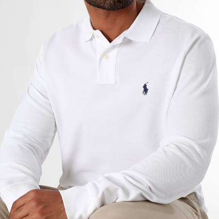 Polo Ralph Lauren - Slim Lange Mouw Polo Original Player Wit