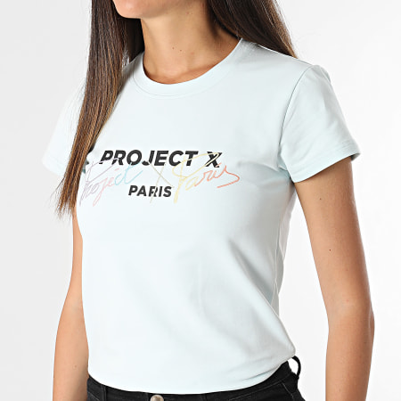 Project X Paris - Dames-T-shirt met ronde hals F221119 Lichtblauw