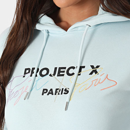 Project X Paris - Sudadera con capucha para mujer F222128 Azul claro