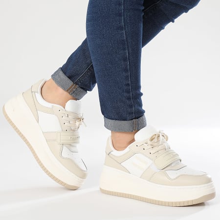 Tommy Jeans - Zapatillas Retro Flatform Velcro 2573 Newsprint de mujer