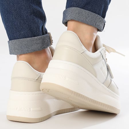 Tommy Jeans - Zapatillas Retro Flatform Velcro 2573 Newsprint de mujer