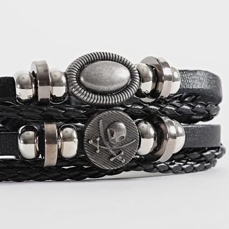 Frilivin - Pulsera de plata negra