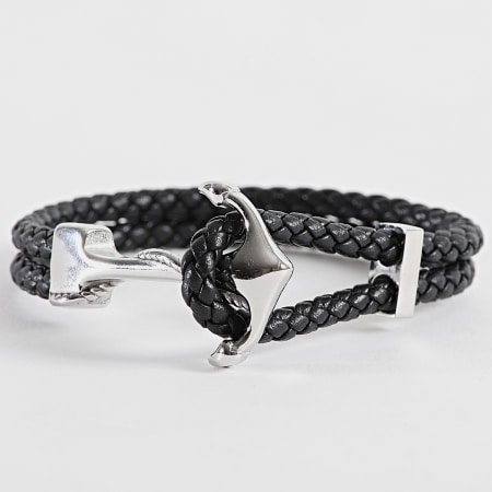 Frilivin - Pulsera de plata negra