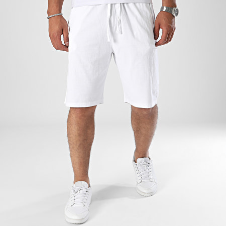 Frilivin - Short Cargo Blanc