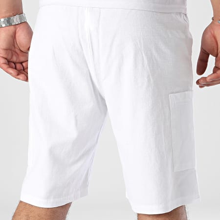 Frilivin - Pantalones cortos cargo blancos