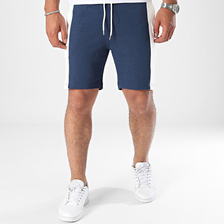 Frilivin - Short Jogging Bleu Marine Blanc