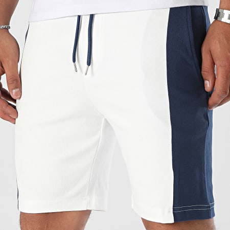 Frilivin - Pantaloncini da jogging blu navy e bianchi