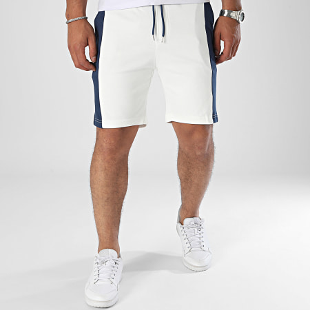 Frilivin - Short Jogging Blanc Bleu Marine