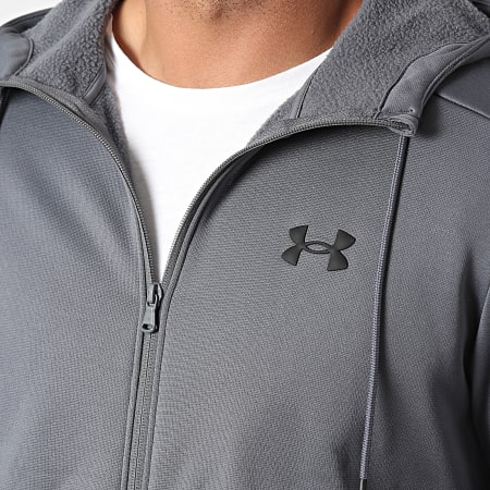 Under Armour - Felpa in pile con cappuccio e zip 1373357 Grigio antracite