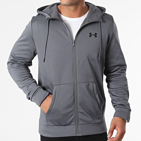 Under Armour - Felpa in pile con cappuccio e zip 1373357 Grigio antracite