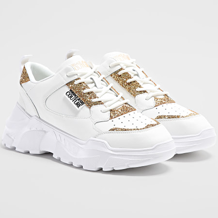 Versace Jeans Couture - Fondo Speedtrack Scarpe da ginnastica da donna 77VA3SC2-ZP308 Bianco Oro