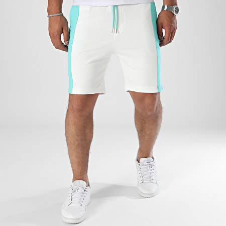 Frilivin - Turquoise Blauw Wit Joggingbroek