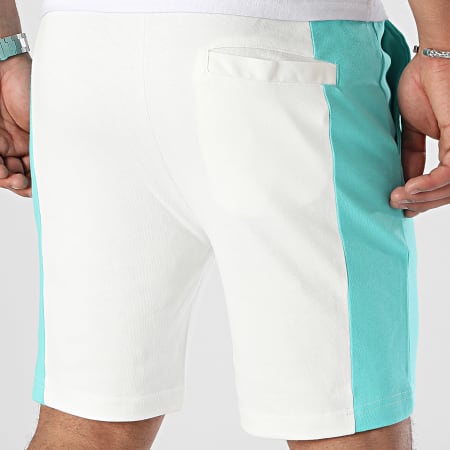 Frilivin - Pantaloncini da jogging blu turchese e bianco