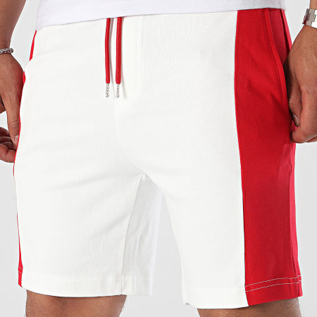 Frilivin - Jogging Shorts Blanco Rojo