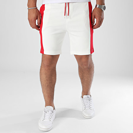 Frilivin - Jogging Shorts Blanco Rojo