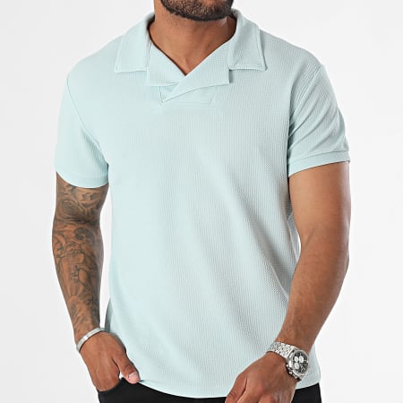 Frilivin - Turquoise Blauw Poloshirt Korte Mouw