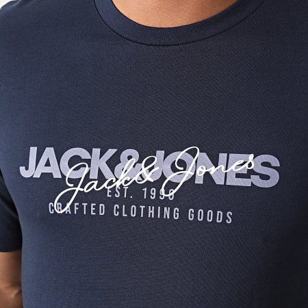 Jack And Jones - Juego de 3 camisetas Alvis gris marengo jaspeado verde marino caqui jaspeado