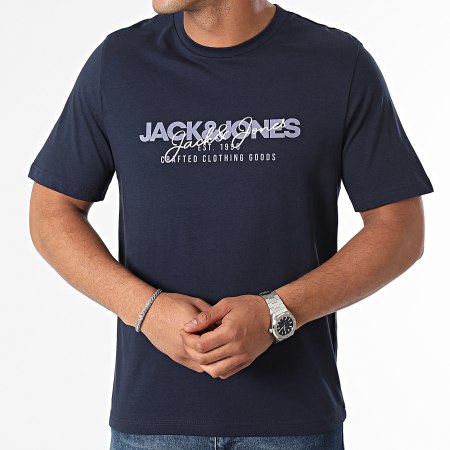 Jack And Jones - Juego de 3 camisetas Alvis gris marengo jaspeado verde marino caqui jaspeado