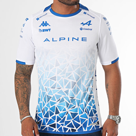 Kappa - Tee Shirt Kombat 2024 Alpine F1 361W41W Blanc Bleu