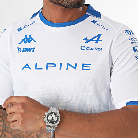 Kappa - Camiseta Kombat 2024 Ocon Alpine F1 361W42W Blanco Azul