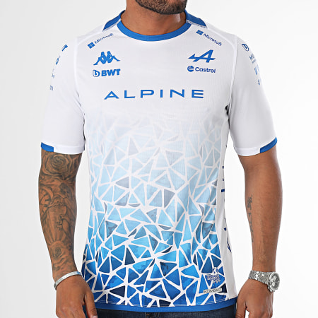 Kappa - T-shirt Kombat 2024 Ocon Alpine F1 361W42W Wit Blauw