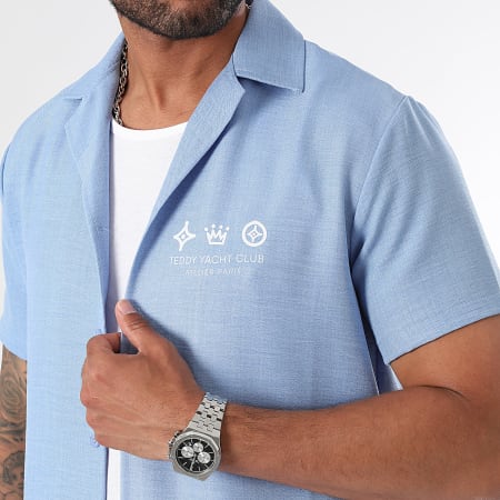 Teddy Yacht Club - Maison De Couture Conjunto Verano Camisa Manga Corta Y Pantalón Corto Azul Claro