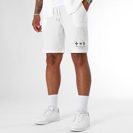 Teddy Yacht Club - Maison De Couture Conjunto de verano de camisa blanca de manga corta y pantalón corto