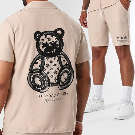Teddy Yacht Club - Maison De Couture Conjunto de verano de camisa de manga corta y pantalón corto beige