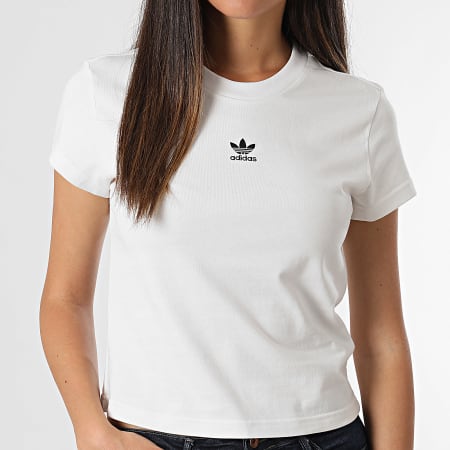 Adidas Originals - Camiseta Essential Slim para mujer IY7335 Blanca