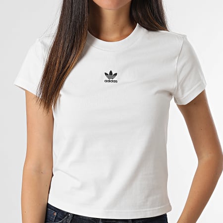 Adidas Originals - Camiseta Essential Slim para mujer IY7335 Blanca