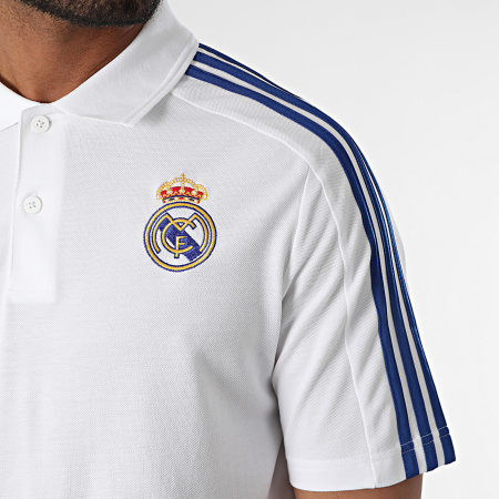 Adidas Performance - Polo Manches Courtes A Bandes Real Madrid IT3813 Blanc