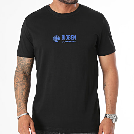 Big Ben - Maglietta nera con logo verticale blu reale