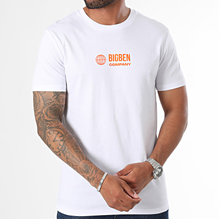 Big Ben - Tee Shirt Logo Mix Blanc Orange