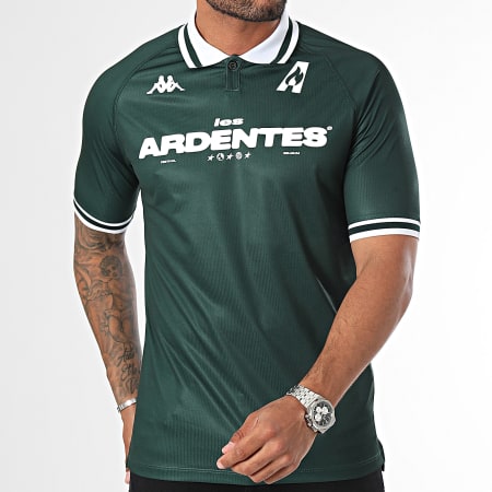 Kappa - Polo auténtico de manga corta Les Ardentes 341Y8EW Verde oscuro