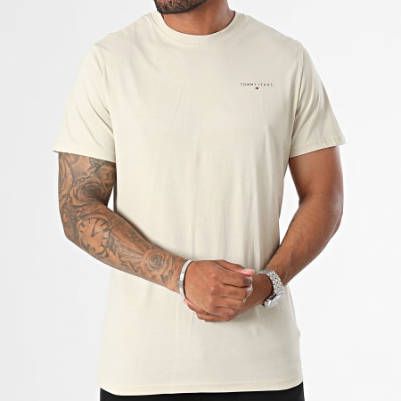 Tommy Jeans - Tee Shirt Slim Linear Chest 8555 Beige